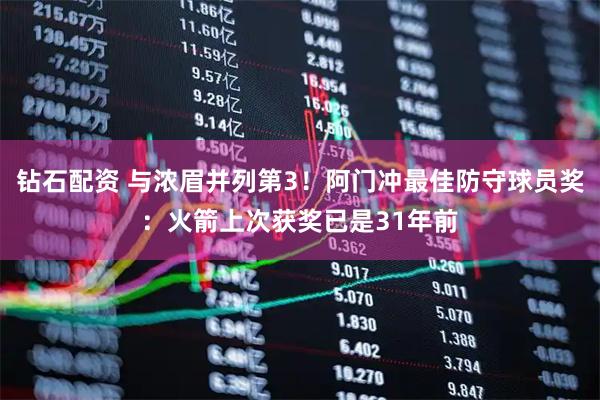 钻石配资 与浓眉并列第3！阿门冲最佳防守球员奖：火箭上次获奖已是31年前